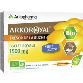 МАТОЧНОЕ МОЛОЧКО ARKOROYAL GELÉE ROYALE, 1500 mg, 18+, 20 ампул по 10 мл, Arkopharma