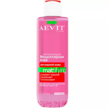 Мицеллярная вода Матирующая для жирной и комбинированной кожи, AEVIT, 200 мл, Librederm