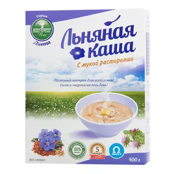 Льняная каша "Алфит Плюс" " Диета" с мукой расторопши, 400 г, Алфит Плюс