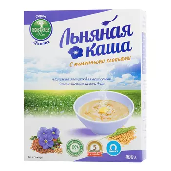 Льняная каша "Алфит Плюс", "Диета" с ячменными хлопьями, 400 г, Алфит Плюс