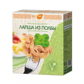 Лапша из цельнозерновой муки полбы, 400 гр, ВАСТЭКО