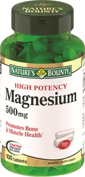 Магний 500 мг, 100 таблеток, Nature's Bounty