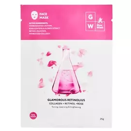 Маска для лица увлажняющая с коллагеном, ретинолом и экстрактом розы, Glow Witch