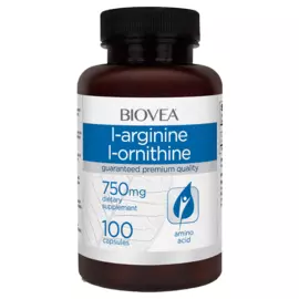 L-Arginine / L-Ornithine, 750 mg, 100 капсул, Biovea