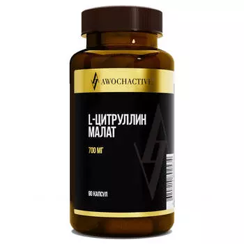 L-Цитруллин Малат, 700 мг, 90 капсул, AWOCHACTIVE
