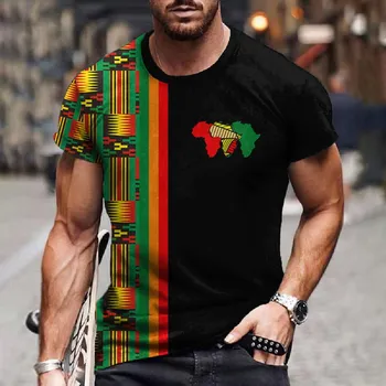 Мужская футболка Этнические племенные футболки Dashiki с африканскими узорами 3D-принт Мужские футболки с коротким рукавом и воротом Harajuku Y2k Футболки Топы Одежда L