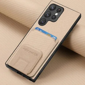 Чехол-подставка из углеродного волокна для Samsung Galaxy S23 FE S22 S24 Ultra Plus A15 A25 A24 A35 A05 A05S, кошелек с держателем для карт Galaxy S24 Ultra синий