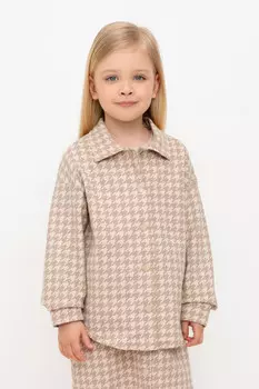Рубашка для девочек CROCKID, КР 302559, цвет - бежевый