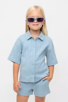Рубашка для девочек CROCKID, КР 302718-1, цвет - синий