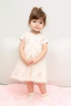 Платье для девочек CROCKID, КР 5872, цвет - светло-розовый