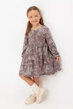 Платье для девочек CROCKID, КР 5903, цвет - коричневый