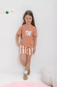 Шорты для девочек CROCKID, КР 400693, цвет - коричневый