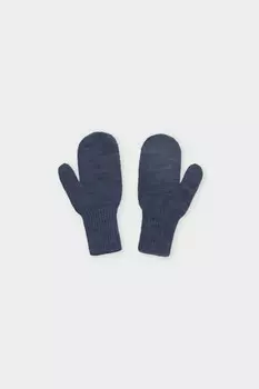 Варежки детские из полушерстяной пряжи для мальчиков CROCKID, КВ 10021/ш, цвет - синий