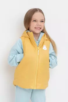 Жилет с капюшоном для девочки для девочек CROCKID, ВК 35016/1 ГР, цвет - желтый