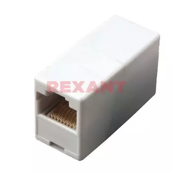 Адаптер проходной REXANT , RJ-45(8P-8C), UTP неэкранированный, категория 6, (гнездо-гнездо)