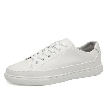 Fashion Casual men s board shoes Fashionable and versatile design style outdoor leisure street Walking Black and White Office shoes New 38 чёрный