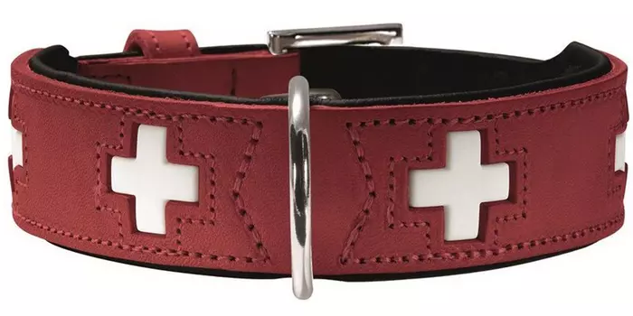 Ошейник для собак Hunter Swiss 60 кожа красный/черный 39 мм 47 – 54 см (1 шт)