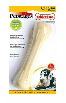 Petstages игрушка для собак Chick-a-bone Косточка с ароматом курицы большая 18 см (1 шт)