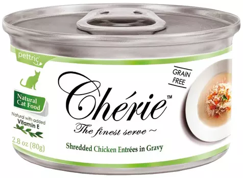 Pettric Cherie Adult Cat Grain Free Chicken &amp; Vegetables беззерновые для взрослых кошек с курицей и овощами в подливе (80 гр х 24 шт)