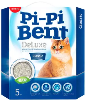 Pi-pi Bent Deluxe Classic наполнитель комкующийся для туалета кошек ДеЛюкс Классик (5 кг)