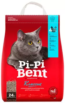 Pi-pi Bent классик – Пи-Пи-Бент наполнитель комкующийся для туалета кошек (5 кг + 20 %)