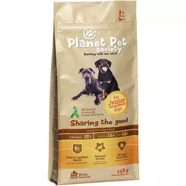 Planet Pet Junior Large Breed Chicken &amp; Rice для щенков юниоров крупных пород с курицей и рисом (15 кг)