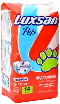 Подгузники впитывающие для животных Luxsan Premium M 5 - 10 кг 14 шт (1 шт)