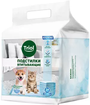 Подстилки впитывающие для животных Triol 40 х 50 см (24 шт)