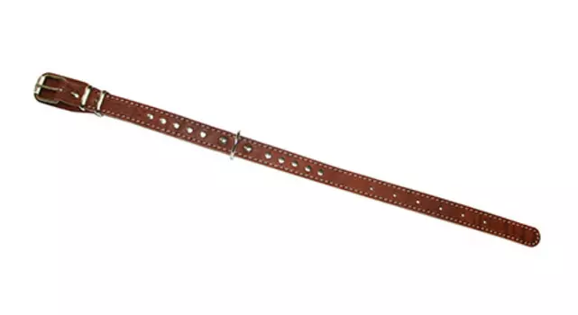 Ошейник для собак кожаный коньячный 32 - 44 см x 20 мм Аркон (1 шт)