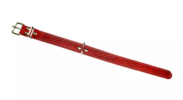 Ошейник для собак кожаный красный 52 - 70 см x 35 мм Аркон (1 шт)