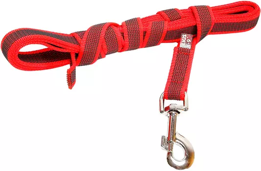 Поводок для собак до 50 кг Julius-K9 Color &amp; Gray Super-grip с ручкой красно-серый 20 мм 120 см (1 шт)