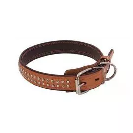 Ошейник для собак кожаный с фурнитурой, рыжий, шир. 35 мм, ZooMaster (50 см)