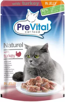 Prevital Naturel для взрослых кошек с индейкой в желе (85 гр)