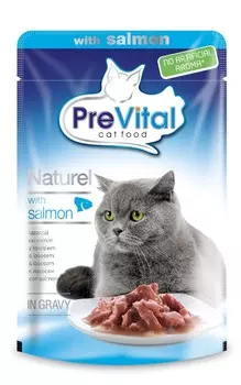 Prevital Naturel для взрослых кошек с лососем в соусе (85 гр)