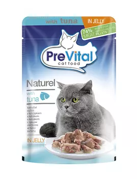 Prevital Naturel для взрослых кошек с тунцом в желе (85 гр)