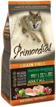 Primordial Adult All Breed беззерновой для взрослых собак всех пород с курицей и лососем (12 кг)