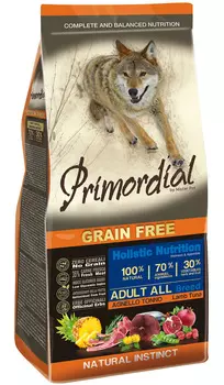 Primordial Adult All Breed беззерновой для взрослых собак всех пород с тунцом и ягненком (12 + 12 кг)