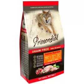 Primordial Adult Mini Breed беззерновой для взрослых собак маленьких пород с перепелкой и уткой (2 кг)