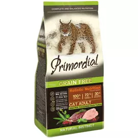 Primordial Cat Adult беззерновой для взрослых кошек с уткой и индейкой (6 кг)