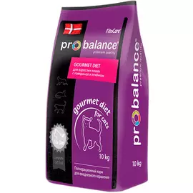 Probalance Cat Gourmet Diet для привередливых взрослых кошек с говядиной и ягненком (10 кг)