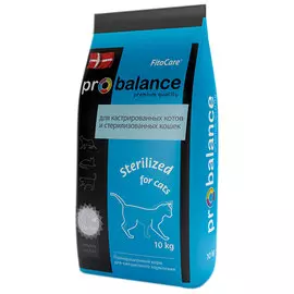 Probalance Cat Sterilized для взрослых кастрированных котов и стерилизованных кошек с курицей и рисом (1,8 кг)