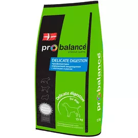 Probalance Dog Adult Delicate Digestion для взрослых собак всех пород с чувствительным пищеварением с лососем и рисом (15 кг)