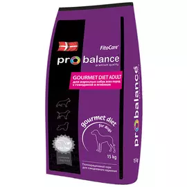 Probalance Dog Adult Gourmet Diet для привередливых взрослых собак с говядиной и ягненком (15 кг)