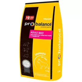 Probalance Dog Adult Immuno для взрослых собак всех пород с говядиной (15 кг)