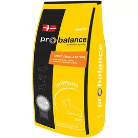 Probalance Dog Adult Small &amp; Medium Immuno для взрослых собак маленьких и средних пород с курицей (15 кг)