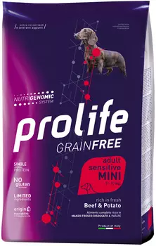 Prolife Grain Free Sensitive Adult Mini Beef &amp; Potato беззерновой для взрослых собак маленьких пород с чувствительным пищеварением с говядиной и картофелем (2 кг)