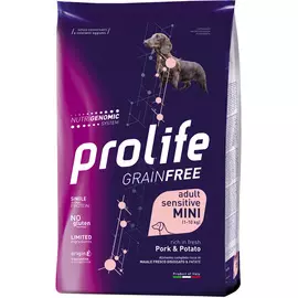 Prolife Grain Free Sensitive Adult Mini Pork &amp; Potato беззерновой для взрослых собак маленьких пород с чувствительным пищеварением со свининой и картофелем (0,6 кг)