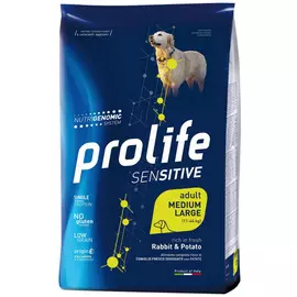 Prolife Sensitive Adult Medium/large Rabbit &amp; Potato монобелковый для взрослых собак средних и крупных пород с чувствительным пищеварением с кроликом и картофелем (10 кг)