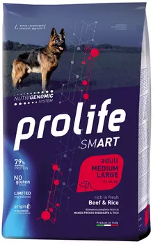 Prolife Smart Adult Medium/large Beef &amp; Rice для взрослых собак средних и крупных пород с говядиной и рисом (12 кг)