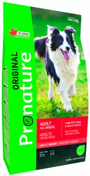 Pronature Original Dog Adult All Breeds для взрослых собак всех пород с ягненком, горохом и ячменем (11,3 кг)